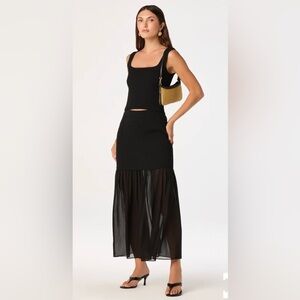 Astr Elegant Black Set ribbed skirt and top!! So CHIC